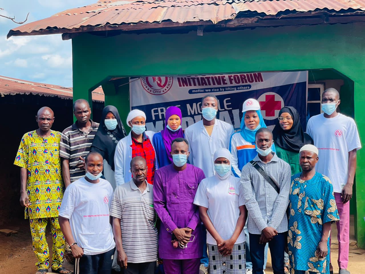 OYIF volunteers and medical team at a free mobile medical outreach